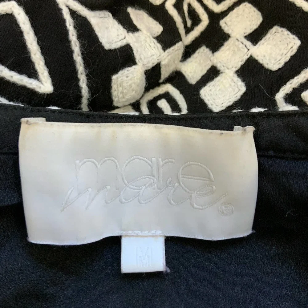 Mare Mare Jorah Embroidered Black White Geometric Crop Top sz M - Picture 6 of 9